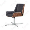 เก้าอี้หนังผู้บริหารหุ้มหนัง โครงลายไม้สีน้ำตาล โครงขาแบบFIXED รุ่นRD-YUX-LE-A002C