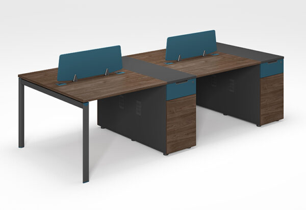 โต๊ะทำงาน4ที่นั่ง แบบกลุ่ม2.4เมตร ตู้ตั้ง Working Desk by Muki Series