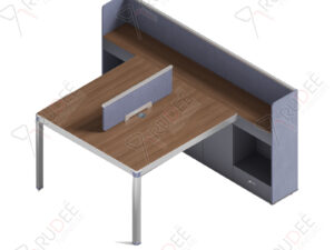 โต๊ะทำงานกลุ่ม2ที่นั่ง ขนาด1.5ม.มีตู้ข้าง by Shalott Series