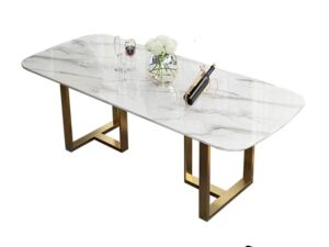 โต๊ะทานอาหารหน้าท็อปหิน โครงขาสแตนเลส RD-DINTABLE-RS0002