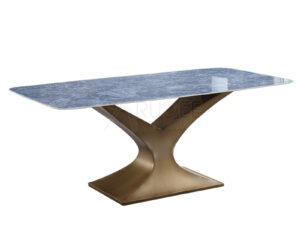 โต๊ะอาหารหินอ่อนสังเคราะห์ โครงขาทรงY สแตนเลส สีทอง Rd-Dinningtable-sq-A203