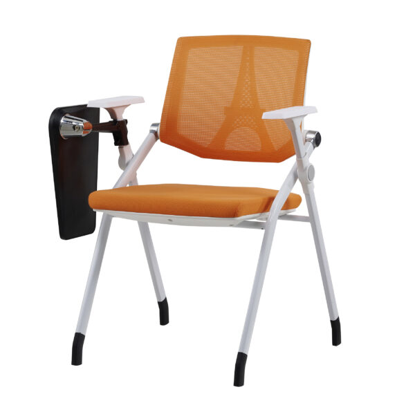 lecher chair เก้าอี้เลคเชอร์ เทรนนิ่ง เบาะผ้าตาข่ายส้ม