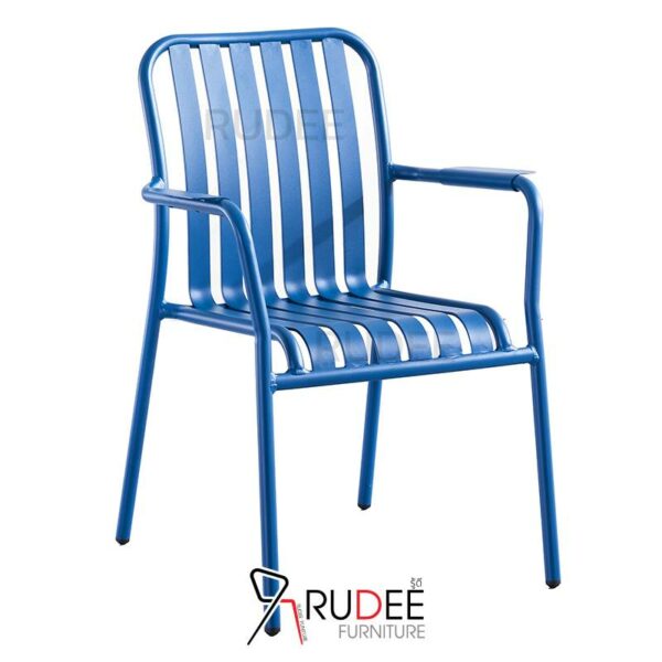 เก้าอี้อลูมิเนียม เก้าอี้สนาม ทำสีสันสดใส ใช้ภายนอก ไร้สนิม ราคาโรงงาน blue