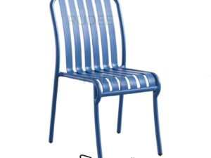 โต๊ะสนาม เก้าอี้อลูมิเนียม เก้าอี้สนาม ทนแดด ทนฝน ซ้อนได้ 6สี สีฟ้า