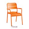 เก้าอี้อลูมิเนียม เก้าอี้สนาม ทนแดด ทนฝน ซ้อนได้ 6สี สีส้ม