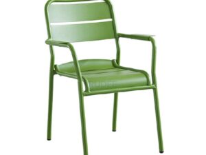 เก้าอี้อลูมิเนียม เก้าอี้สนาม ทนแดด ทนฝน ซ้อนได้ 6สี สีเขียว