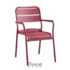 เก้าอี้อลูมิเนียม เก้าอี้สนาม ทนแดด ทนฝน ซ้อนได้ 6สี สีแดง