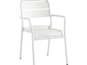 เก้าอี้อลูมิเนียม เก้าอี้สนาม สีขาว ทนแดด ทนฝน ซ้อนได้ 6สี สีขาว