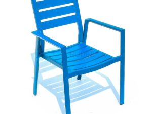 ม้านั่งยาว เก้าอี้อลูมิเนียม เก้าอี้สนาม สีฟ้า ทนแดด ทนฝน