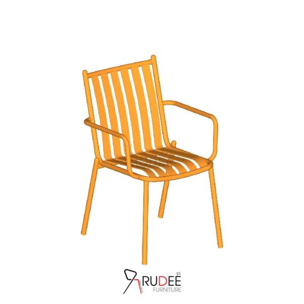 เก้าอี้อลูสนาม สีส้ม เก้าอี้อลูมิเนียมภายนอก เก้าอี้คาเฟ่ ราคาโรงงาน