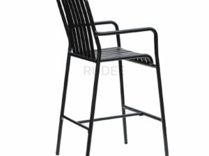 เก้าอี้บาร์อลูมิเนียม สีดำ อลูมิเนียมภายนอกโต๊ะคาเฟ่ ราคาโรงงาน